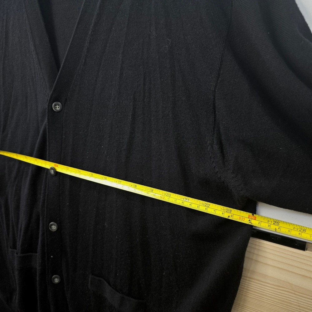 Eildon Hills Mens Extra Fine Merino Wool Vintage Cardigan Sweater XXL Black - Picture 7 of 7